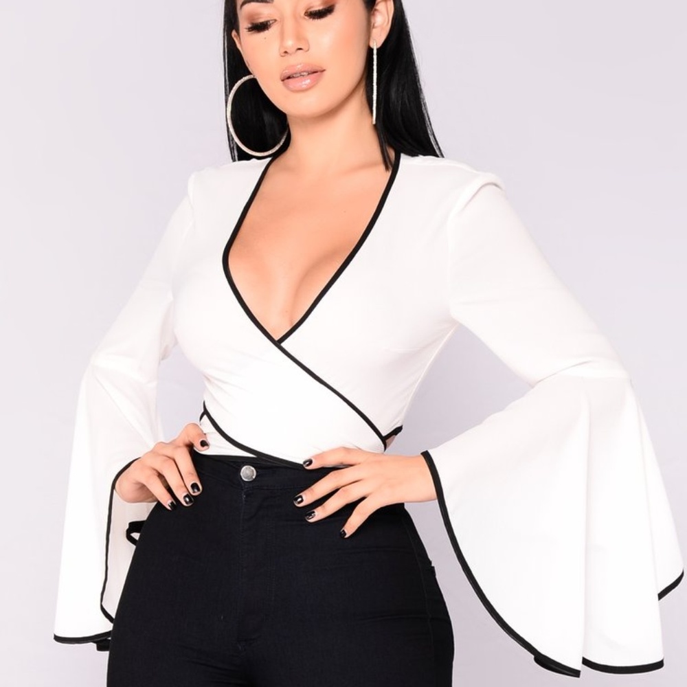 Fashion Nova Visions Of Love Bell Sleeve Top